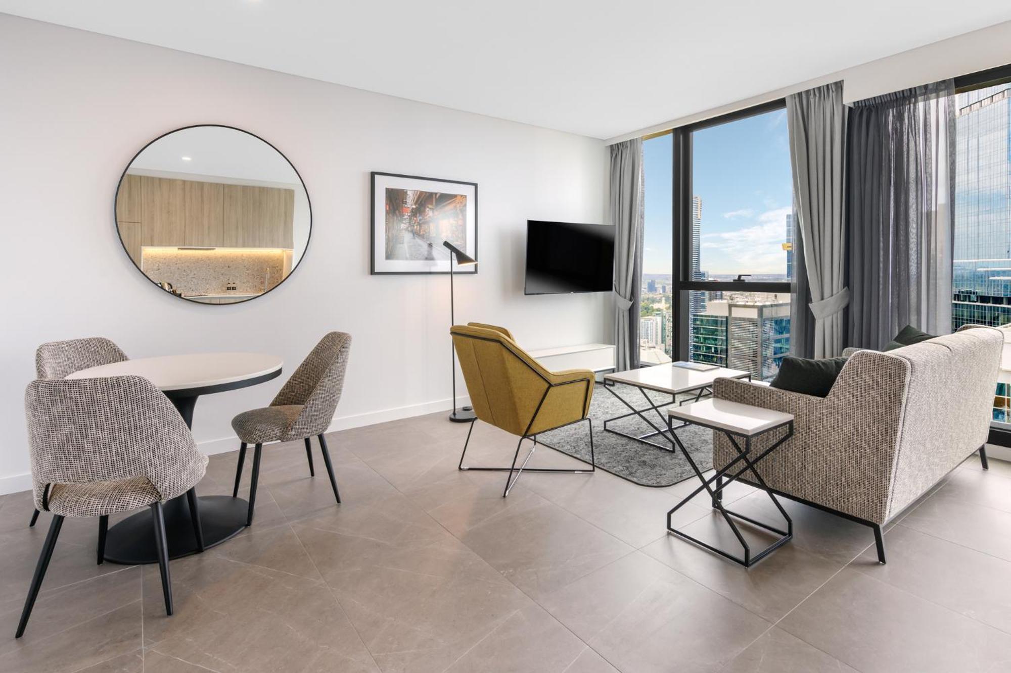 Meriton Suites Мельбурн Экстерьер фото A typical apartment interior
